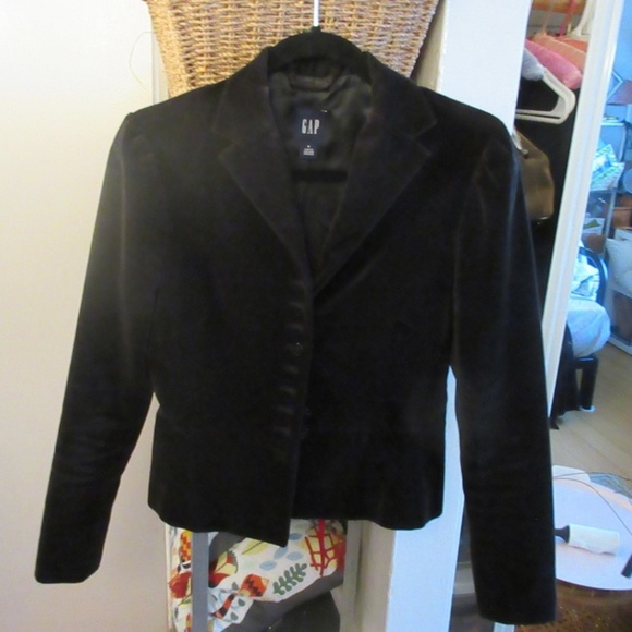GAP Black Velvet English Style Jacket - Picture 4 of 8